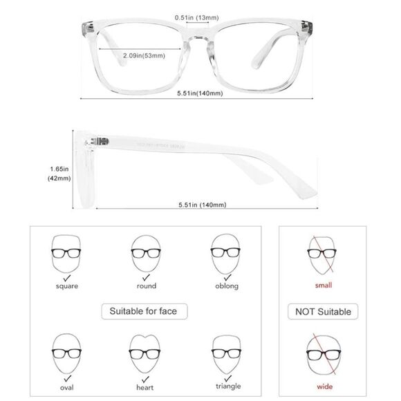 NWT Black Frame Blue Light Blocking Glasses - Picture 4 of 7